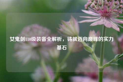 女鬼剑110级装备全解析,铸就迈向巅峰的实力基石