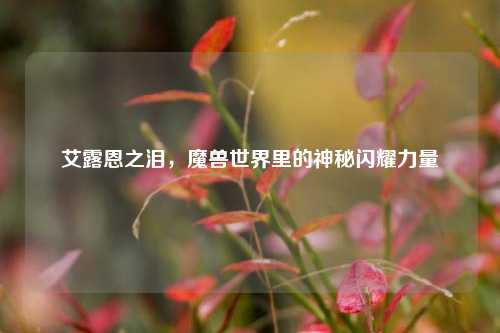 艾露恩之泪,魔兽世界里的神秘闪耀力量