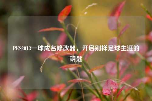 PES2013一球成名修改器,开启别样足球生涯的钥匙