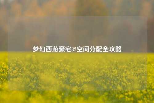 梦幻西游豪宅32空间分配全攻略