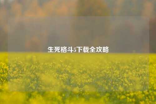 生死格斗5下载全攻略