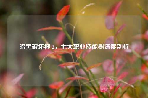 暗黑破坏神 2,七大职业技能树深度剖析