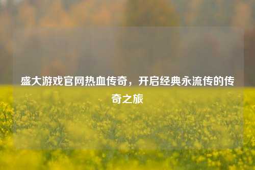 盛大游戏官网热血传奇,开启经典永流传的传奇之旅