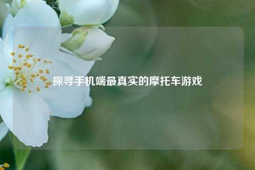 探寻手机端最真实的摩托车游戏