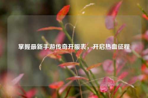 掌握最新手游传奇开服表,开启热血征程