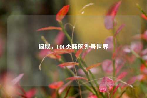 揭秘,LOL杰斯的外号世界