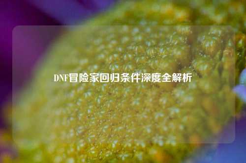 DNF冒险家回归条件深度全解析