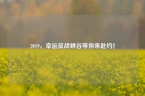 2019,幸运征战峡谷等你来赴约!