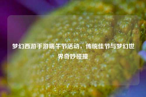 梦幻西游手游端午节活动，传统佳节与梦幻世界奇妙碰撞
