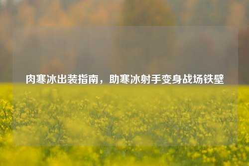 肉寒冰出装指南，助寒冰射手变身战场铁壁