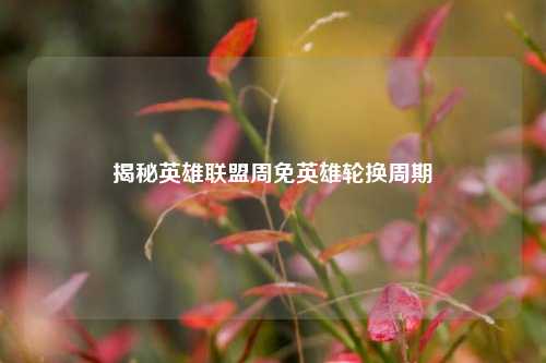 揭秘英雄联盟周免英雄轮换周期